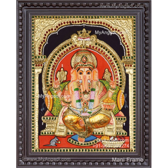 Ganesha 3d Embossed Tanjore Painting
