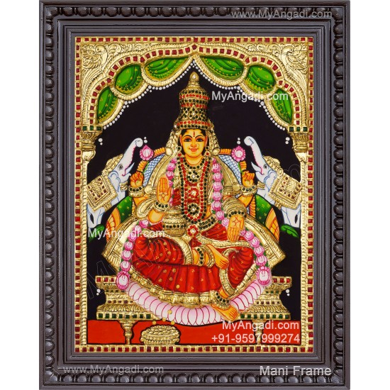 Gajalakshmi 3d Embossed Tanjore Painting