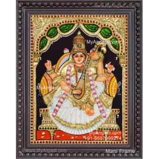 Saraswathi  3D Tanjore Painting