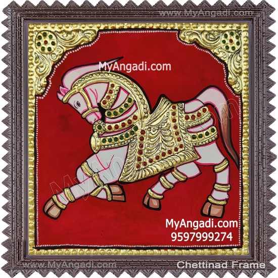 Horse Tanjore Painting Horse Tanjore Painting