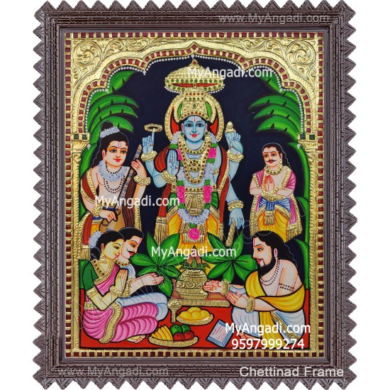 Sathya Narayana Swami Tanjore Painting Sathya Narayana Swami Tanjore Painting