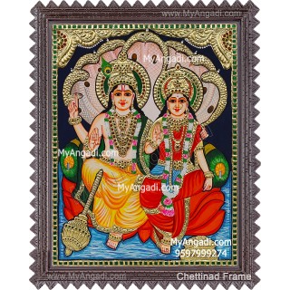 Vishnu and Lakshmi Tanjore Painting Vishnu and Lakshmi Tanjore Painting