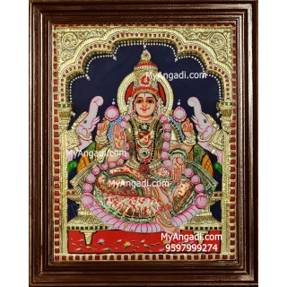 Gaja Lakshmi 3d Embossed Tanjore Painting