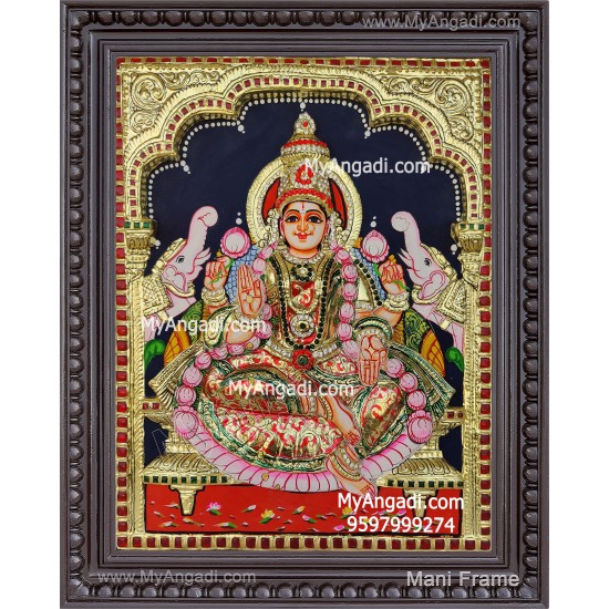 Gaja Lakshmi 3d Embossed Tanjore Painting