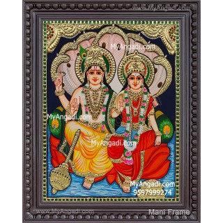 Vishnu and Lakshmi Tanjore Painting