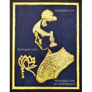 Contemporary Lady Tanjore Painting Contemporary Lady Tanjore Painting