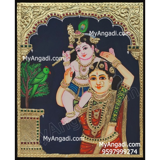 Yasodha Krishna Tanjore Painting Yasodha Krishna Tanjore Painting