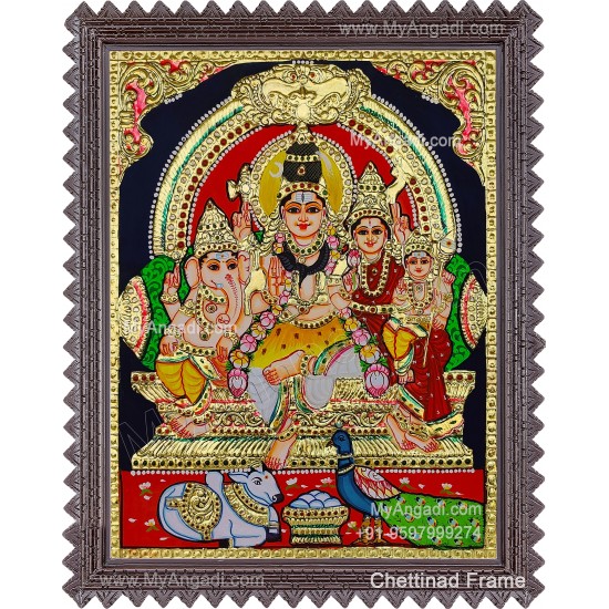 Shivan Family Tanjore Painting Shivan Family Tanjore Painting
