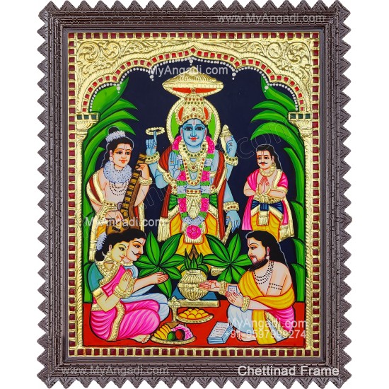 Sathya Narayana Swami Tanjore Painting Sathya Narayana Swami Tanjore Painting
