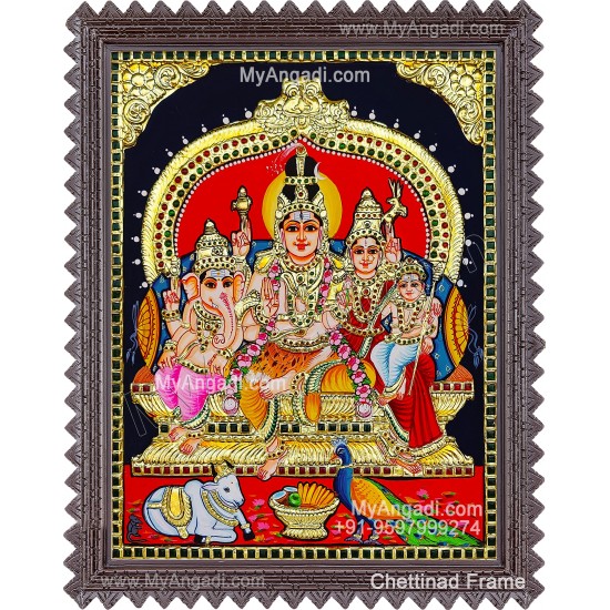 Shivan Family Tanjore Painting Shivan Family Tanjore Painting