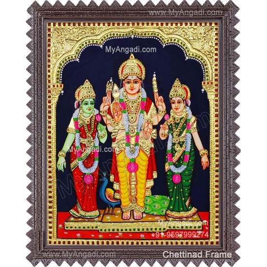 Murugan Valli Deivanai Tanjore Painting Murugan Valli Deivanai Tanjore Painting
