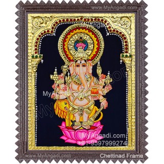 Kan Drishti Ganapathi Tanjore Painting