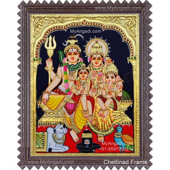 Shivan Family Tanjore Painting