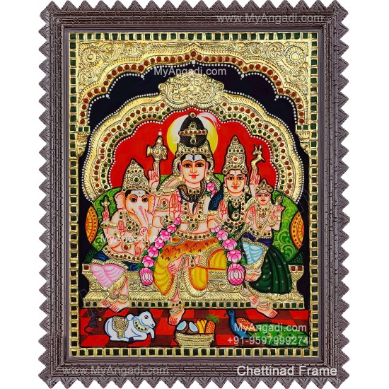 Shivan Family Tanjore Painting