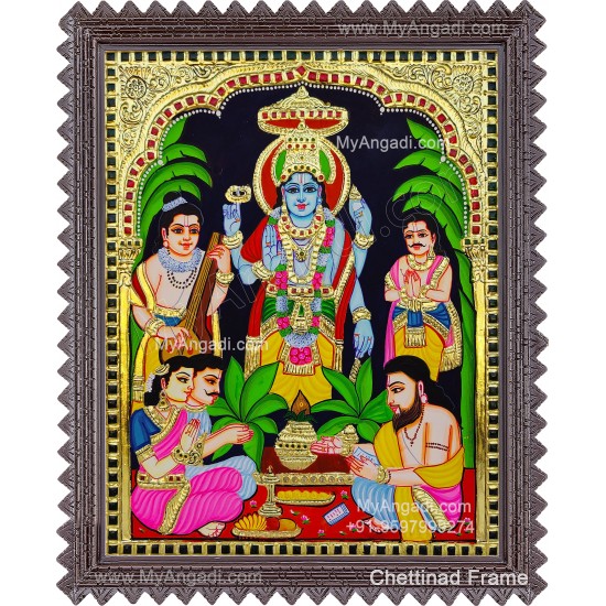 Sathya Narayana Swami Tanjore Painting Sathya Narayana Swami Tanjore Painting
