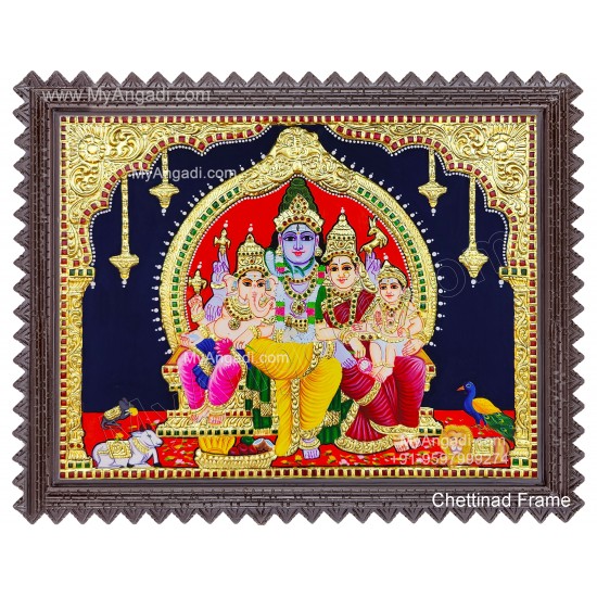 Shivan Family Tanjore Painting Shivan Family Tanjore Painting