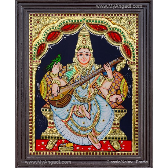 Saraswathi Tanjore Painting Saraswathi Tanjore Painting