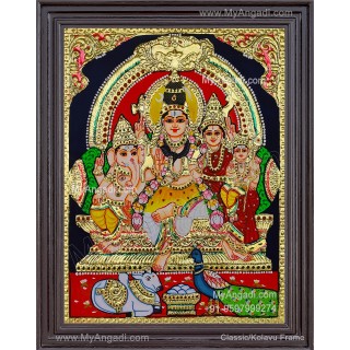Shivan Family Tanjore Painting