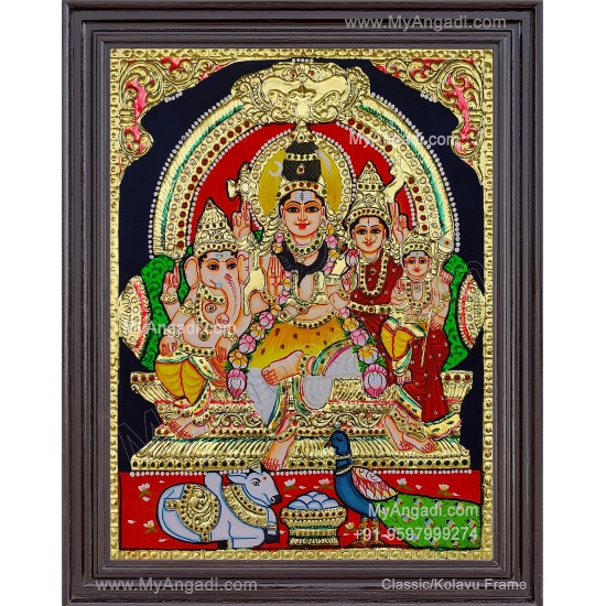 Shivan Family Tanjore Painting Shivan Family Tanjore Painting