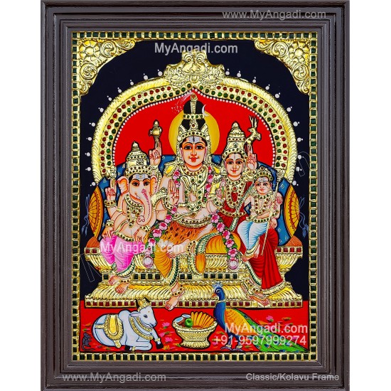 Shivan Family Tanjore Painting Shivan Family Tanjore Painting