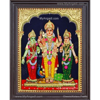 Murugan Valli Deivanai Tanjore Painting