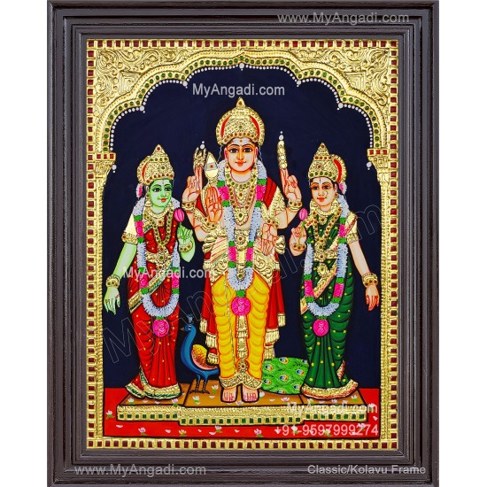 Murugan Valli Deivanai Tanjore Painting Murugan Valli Deivanai Tanjore Painting