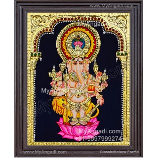 Kan Drishti Ganapathi Tanjore Painting