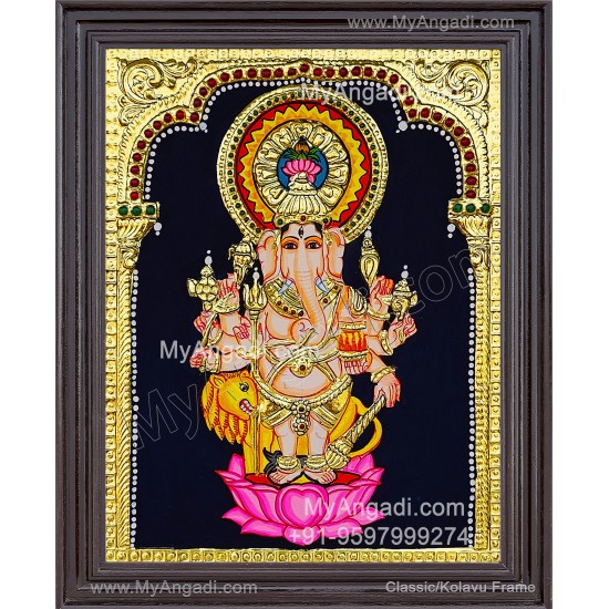 Kan Drishti Ganapathi Tanjore Painting