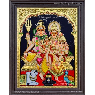 Shivan Family Tanjore Painting