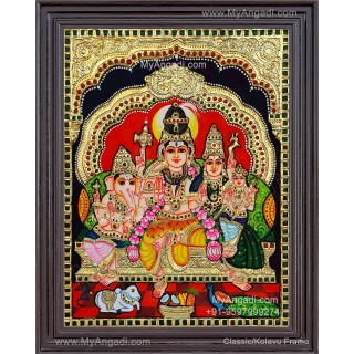 Shivan Family Tanjore Painting