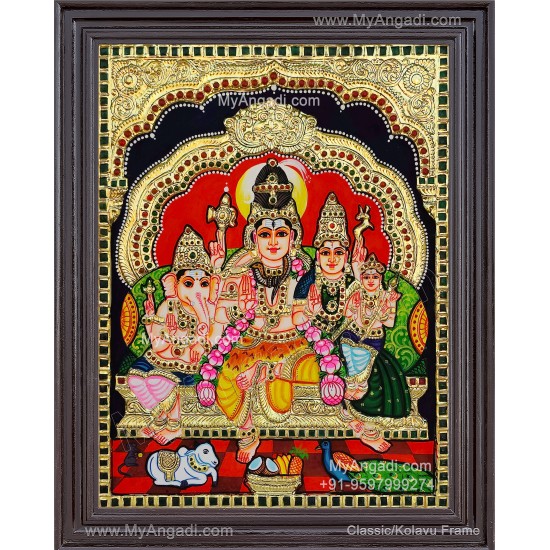 Shivan Family Tanjore Painting