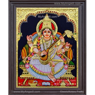 Saraswathi Tanjore Painting