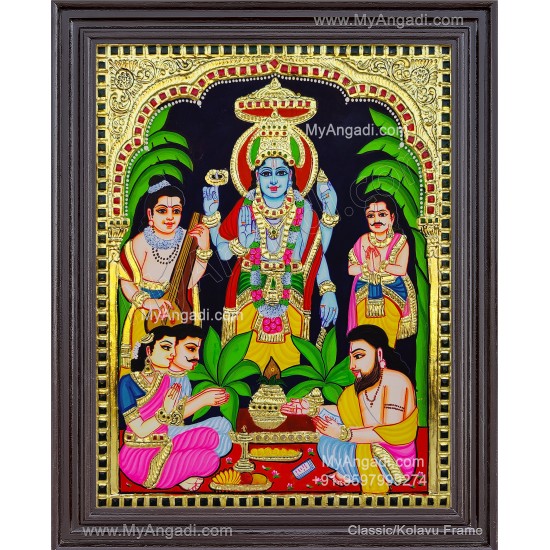 Sathya Narayana Swami Tanjore Painting Sathya Narayana Swami Tanjore Painting