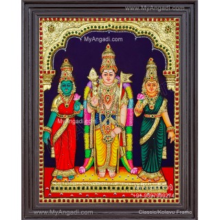Murugan Valli Deivanai 3D Tanjore Painting