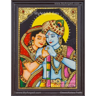 Radha Krishna Tanjore Painting, Krishna Tanjore Painting