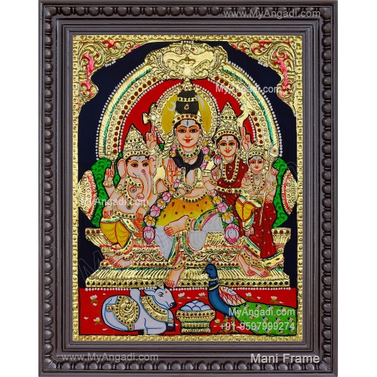 Shivan Family Tanjore Painting Shivan Family Tanjore Painting