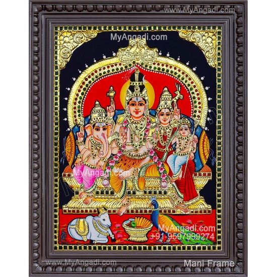 Shivan Family Tanjore Painting Shivan Family Tanjore Painting