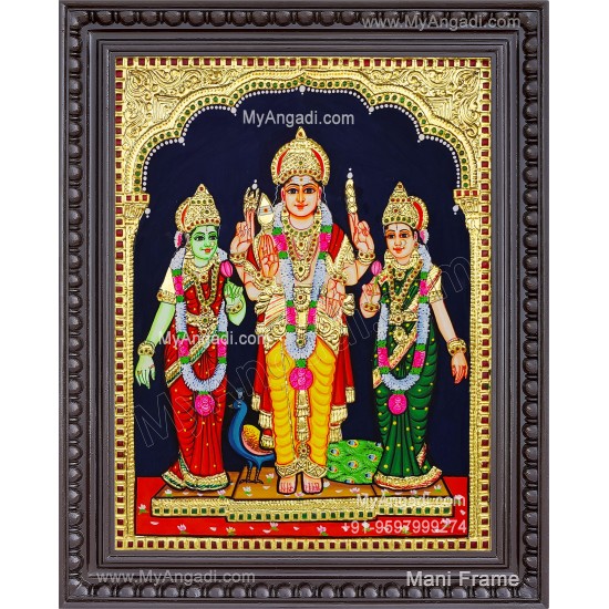 Murugan Valli Deivanai Tanjore Painting Murugan Valli Deivanai Tanjore Painting
