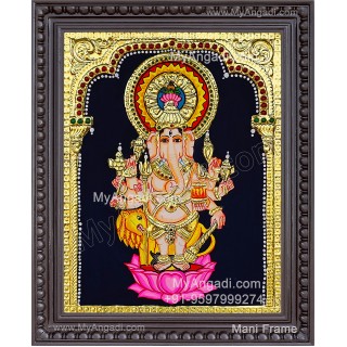 Kan Drishti Ganapathi Tanjore Painting