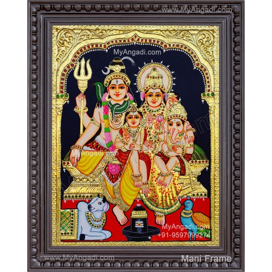Shivan Family Tanjore Painting