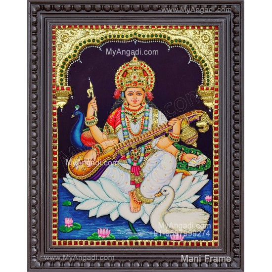 Saraswathi 3D Tanjore Painting Saraswathi 3D Tanjore Painting