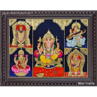 Panel Balaji Lakshmi Murugan Ganesha Saraswathi Tanjore Painting