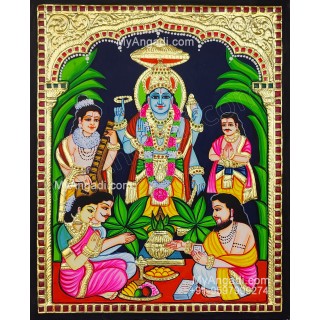 Sathya Narayana Swami Tanjore Painting Sathya Narayana Swami Tanjore Painting