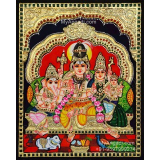 Shivan Family Tanjore Painting Shivan Family Tanjore Painting
