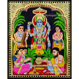 Sathya Narayana Swami Tanjore Painting Sathya Narayana Swami Tanjore Painting