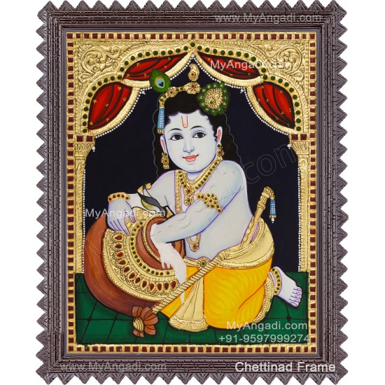 Butter Krishna Tanjore Painting Butter Krishna Tanjore Painting