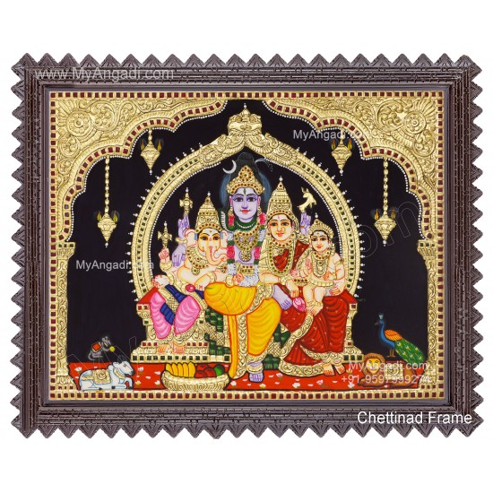 Shivan Family Tanjore Painting Shivan Family Tanjore Painting