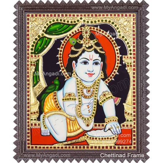 Butter Krishna Tanjore Painting Butter Krishna Tanjore Painting