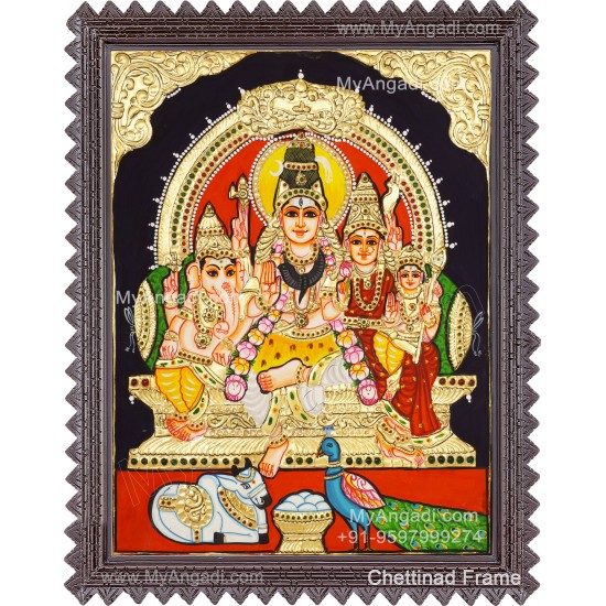 Shivan Family Tanjore Painting Shivan Family Tanjore Painting