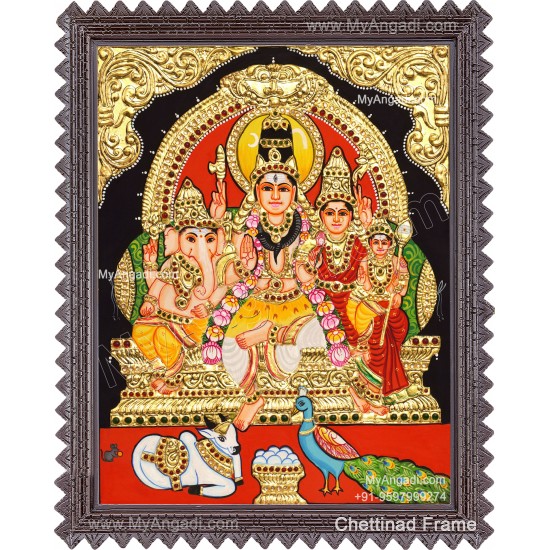 Shivan Family Tanjore Painting Shivan Family Tanjore Painting